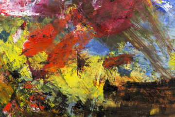 Fototapeta na wymiar Абстрактный фон из масляных красок на палитре художника 