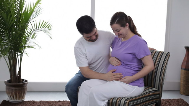 Husband with pregnant wife
