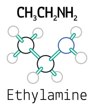 CH3CH2NH2 ethylamine molecule