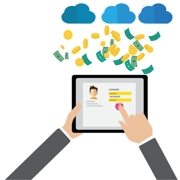 save money concept and clound save monney