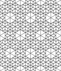 Fototapeta premium Monochrome illusive abstract geometric seamless pattern 