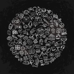 doodle school and college icons