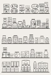 store shelves with goods