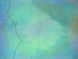 old cracked wall in colorful blue pastel tone background