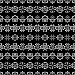 Seamless black and white vector background with abstract geometric shapes. Print. Cloth design, wallpaper.