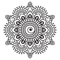 Henna mehndi element for tatoo mandala in Indian style.