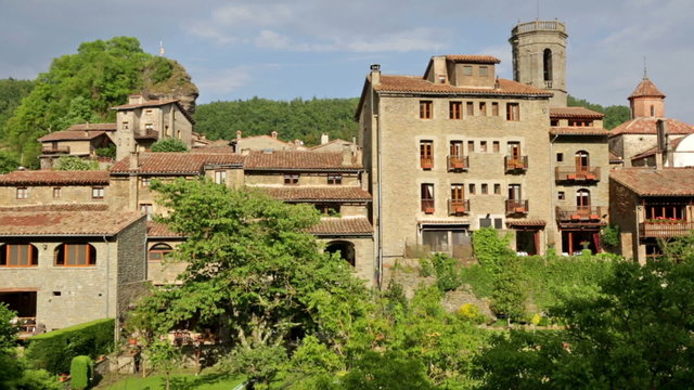 View of old catalan village. Rupit i Pruit, Spain