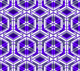 Bright symmetric seamless pattern with interweave figures. 