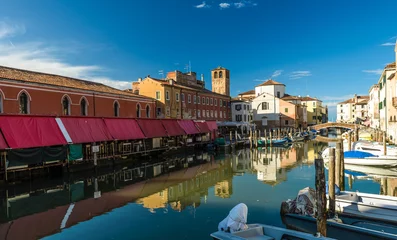Papier Peint photo Canal Canal at the old town of Chioggia - Italy.