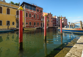 Fototapeta na wymiar Canal at the old town of Chioggia - Italy.