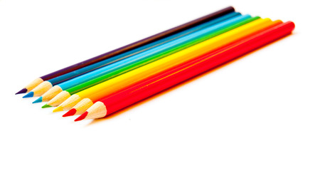 Color pencils isolated on white background