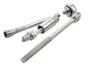 Sparkplug and tools isolated on a white background