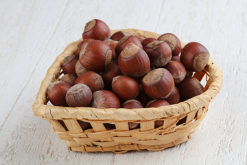 Hazelnuts in the basket
