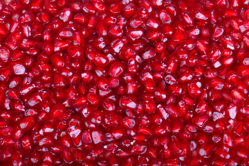 grain of red pomegranate
