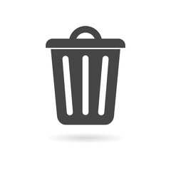 Trash bin or trash can symbol icon