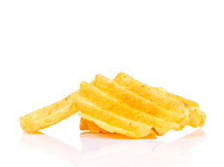 potato chips isolated on white background