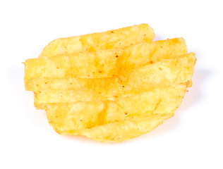 potato chips isolated on white background
