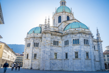 Cathedral in Como city, Lombardy, Italy 24.04.2015
