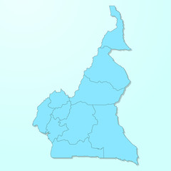 Cameroon blue map on degraded background vector