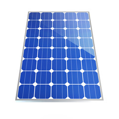 Solar panels on white background