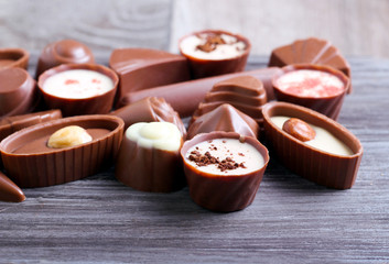 Chocolate candies of many sorts