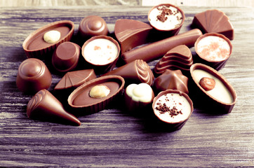 Chocolate candies of many sorts