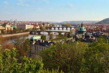 Fototapeta na wymiar bridges on the Vltava river