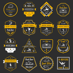 Fototapeta premium Vector Set of Badges, Logos and Sign Break Dance