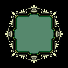 Vector vintage border frame engraving with retro ornament Vector