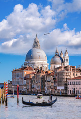 Fototapeta na wymiar Grand Canal with gondola in Venice, Italy