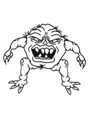 ugly face monster horror halloween grimace eat disgusting hair