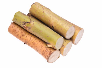 Willow logs isolated on a white background