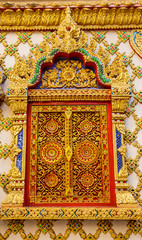 Traditional Thai style art of stucco in temple, Phrae province,