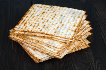 matzo on wooden table