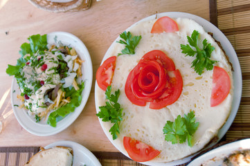 Omelet from ostrich's egg