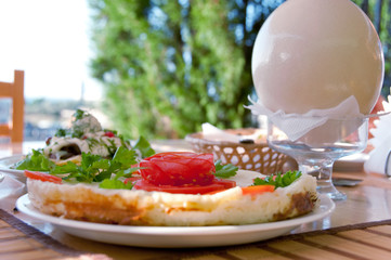 Omelet from ostrich's egg