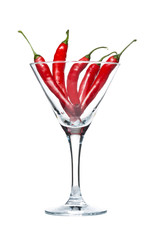 Chili Peppers in Martini glass