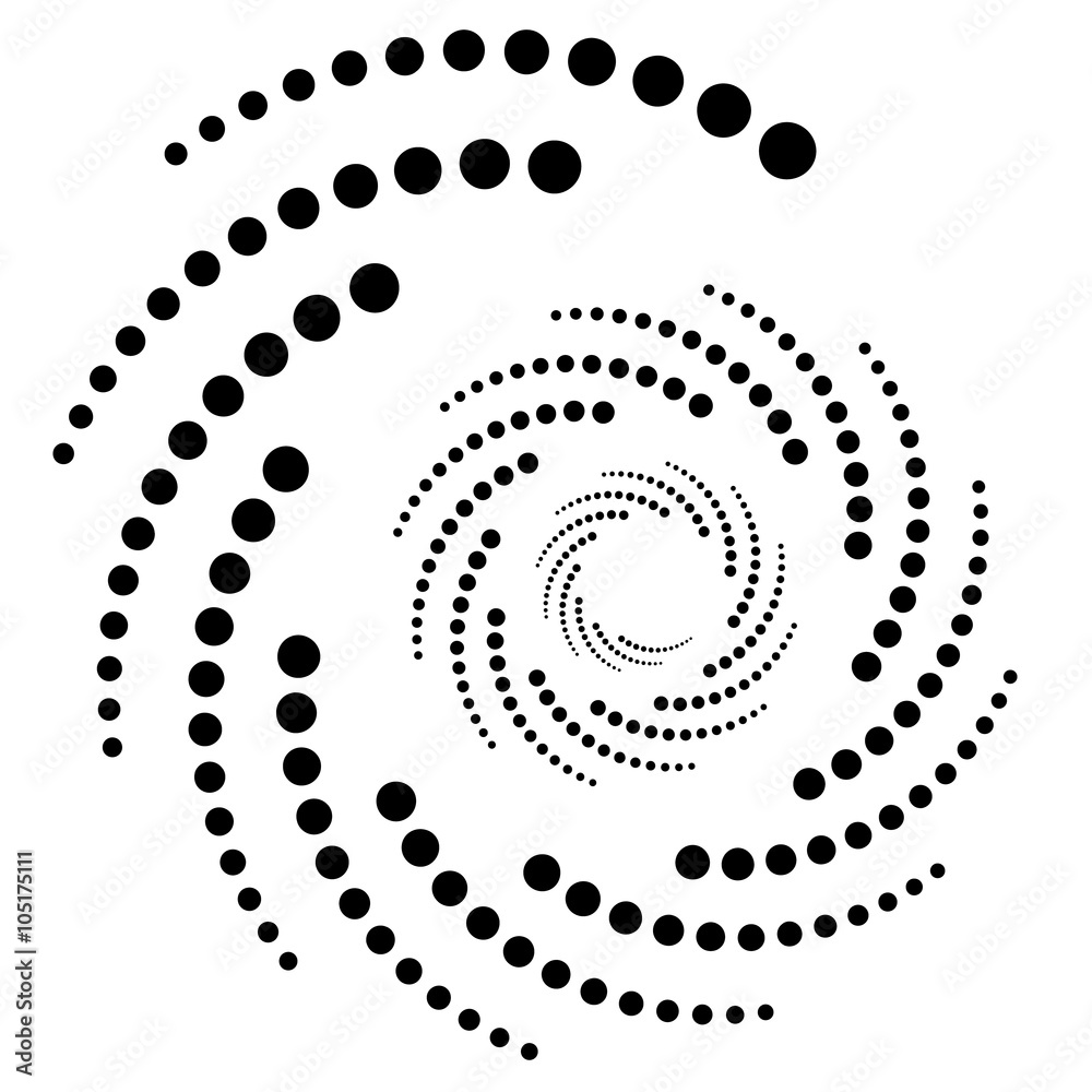 Poster circular, radial dots. abstract dotted, concentric element.