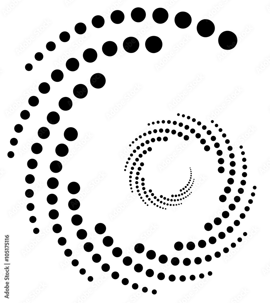 Poster circular, radial dots. abstract dotted, concentric element.