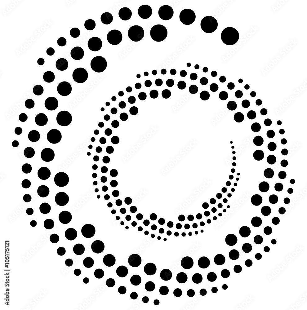 Poster circular, radial dots. abstract dotted, concentric element.