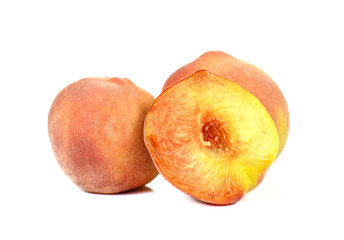 Fototapeta na wymiar Peach on white background.
