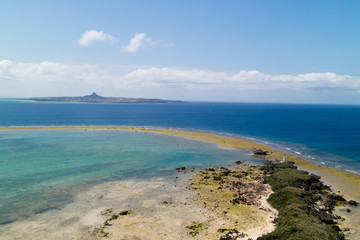 沖縄空撮 離島の海