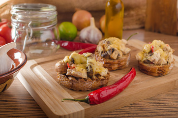 Devil toast with chicken