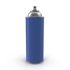 Blue Aerosol Spray Metal Bottle Can.