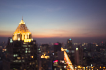 Fototapeta na wymiar Blur light from Bangkok at twilight time