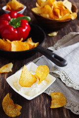 Golden potato chips