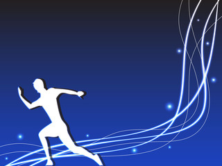 Runner background silhouette with abstract lines