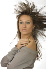 Developing hair of the girl