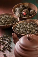 different types of green tea  (dark)