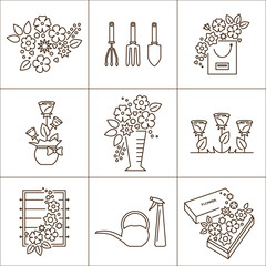 Flower shop icons
